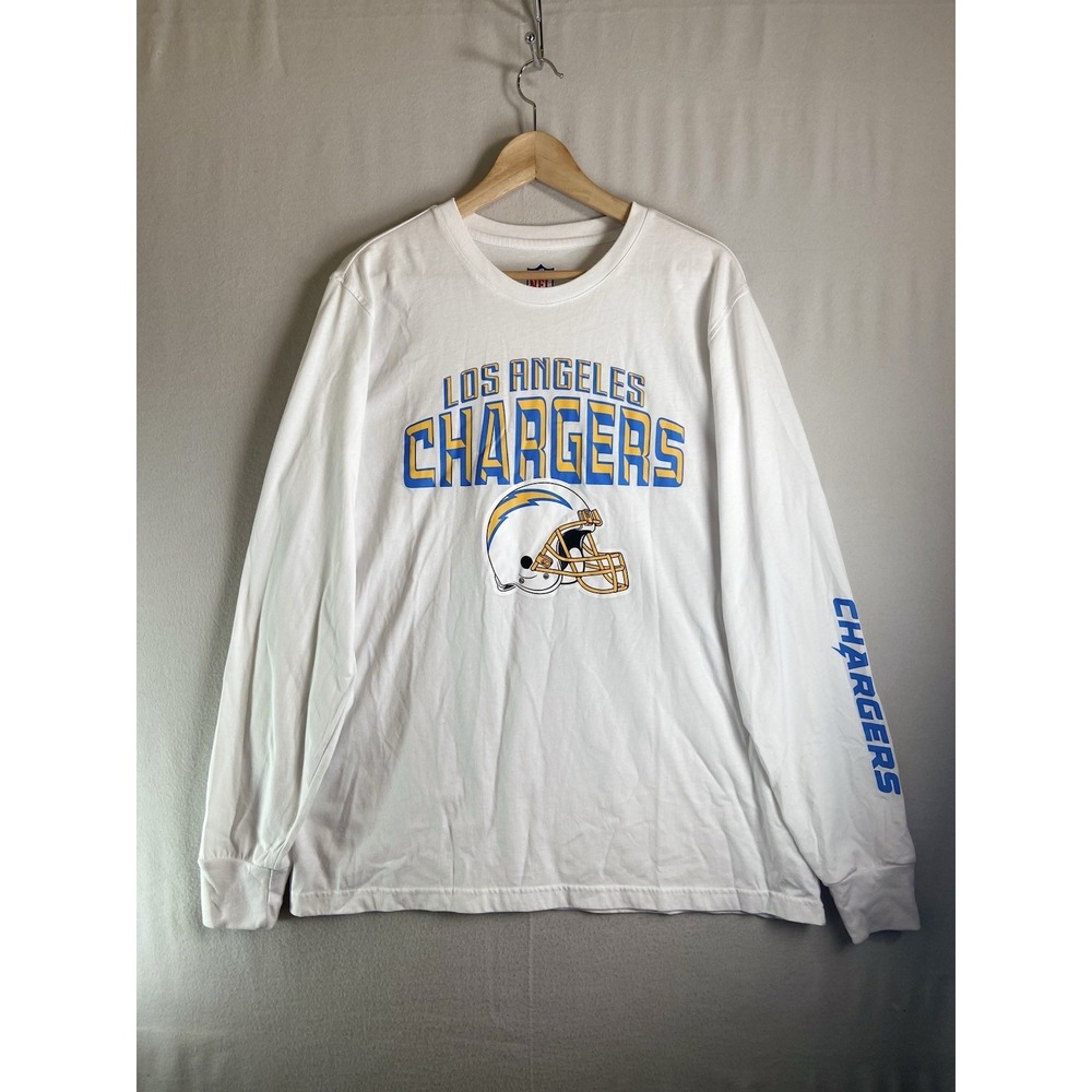 NFL Los Angeles Chargers Long Sleeve Shirt Mens XL White Football Graphic
